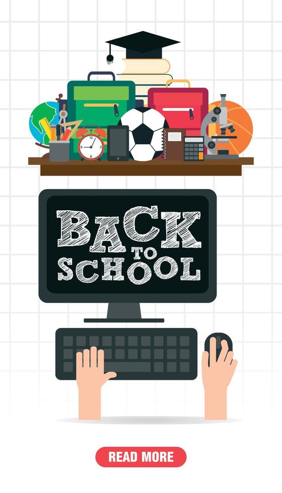 Back to school concept design flat style banner vector