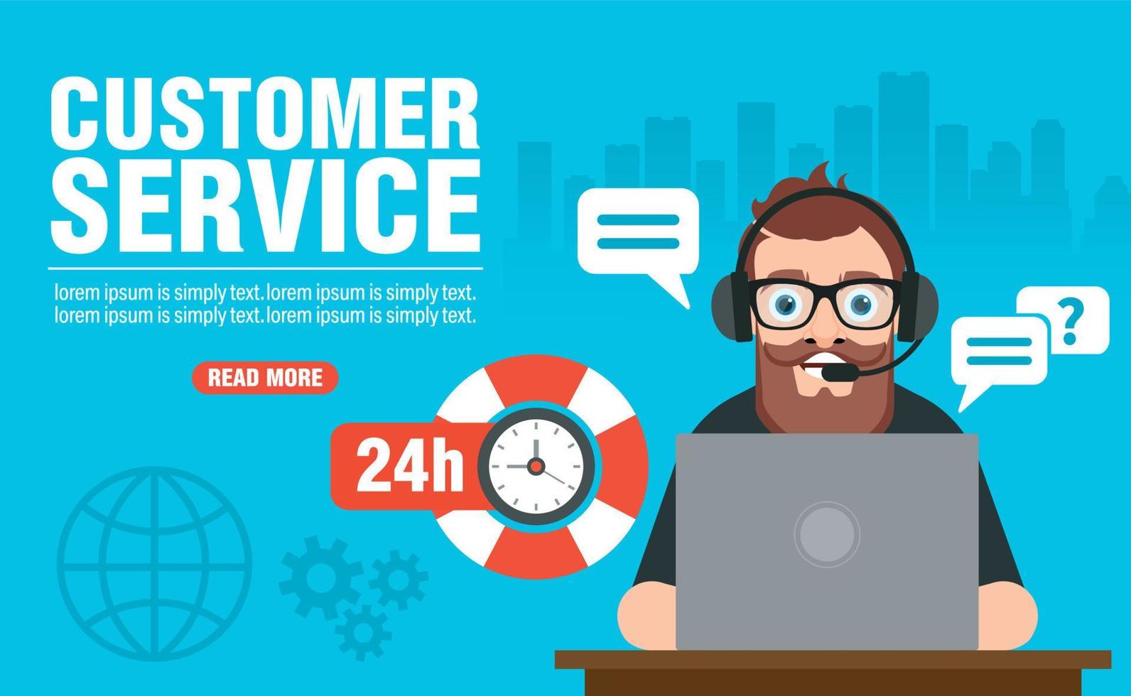 Customer service concept modern design flat banner vector