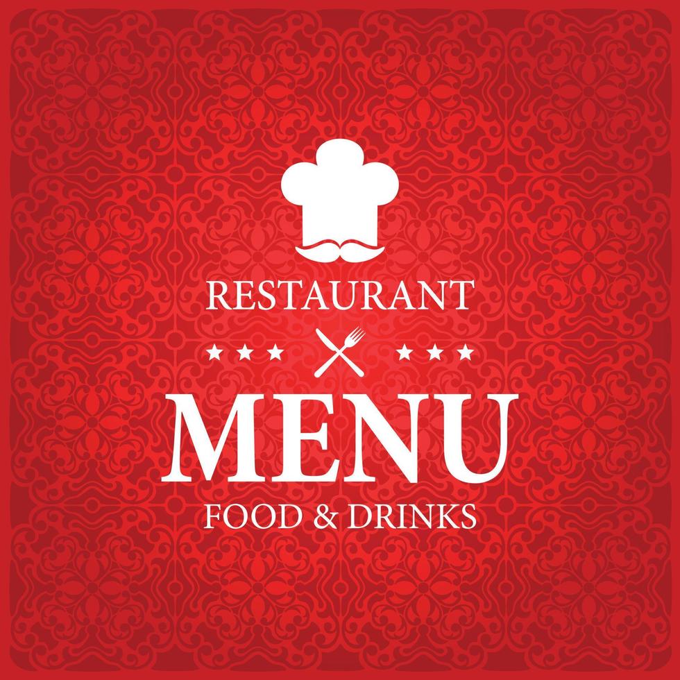 Vintage red retro food and drinks restaurant menu vector