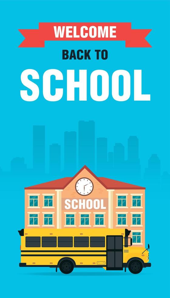 Welcome Back to school concept design flat style vector