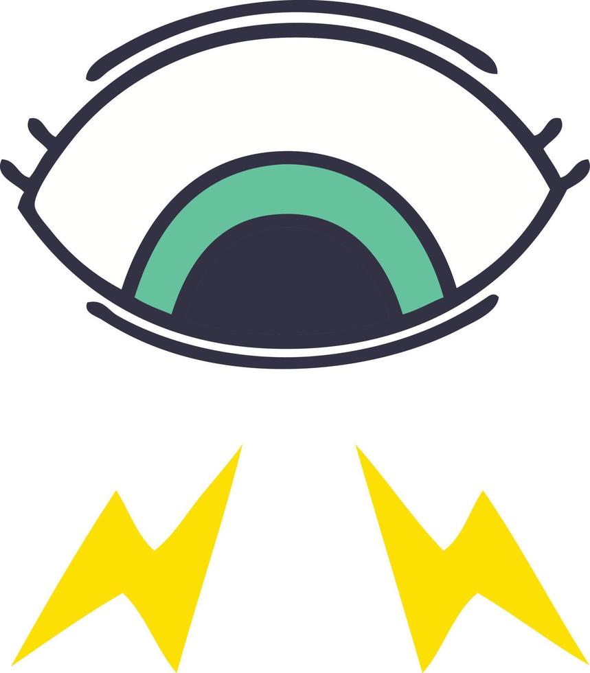 flat color retro cartoon mystic eye vector