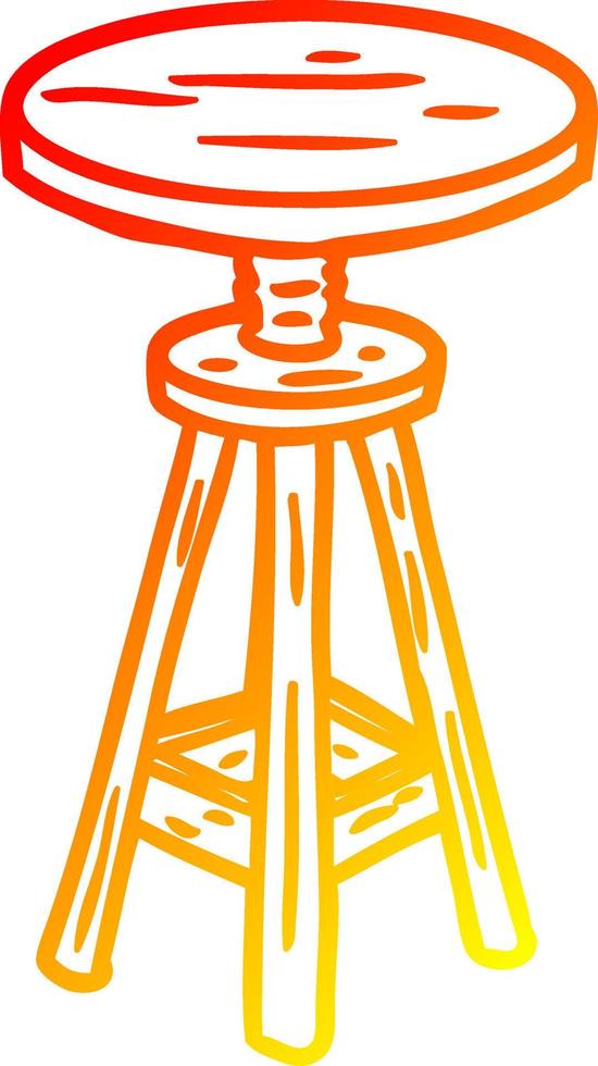 warm gradient line drawing adjustable artist stool vector