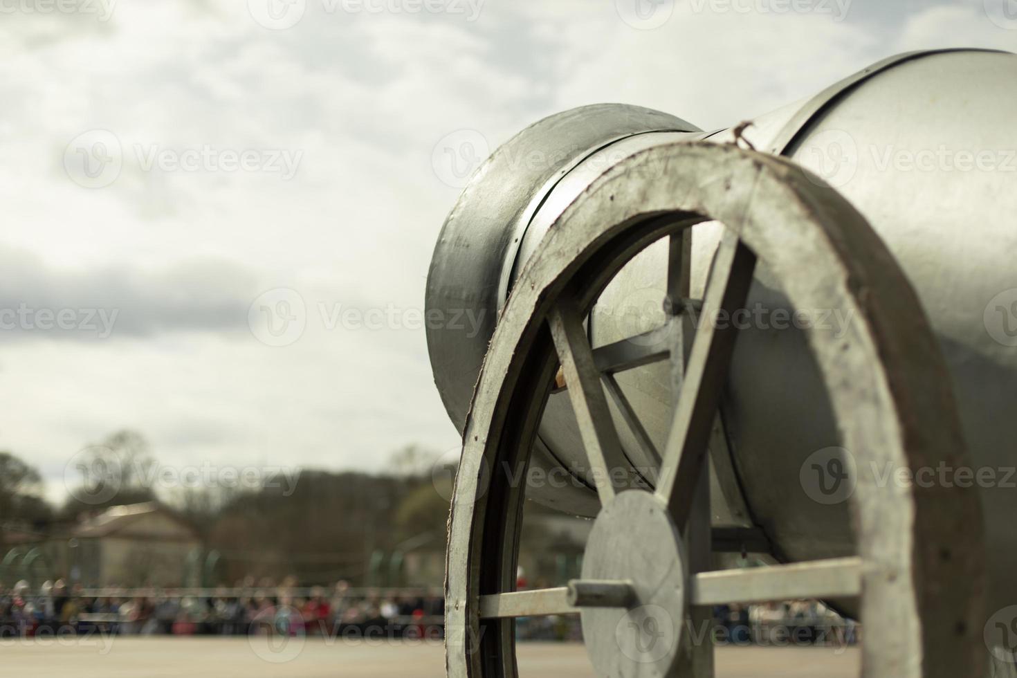 Old cannon for firing cannonballs. Weapons of 18th century. photo