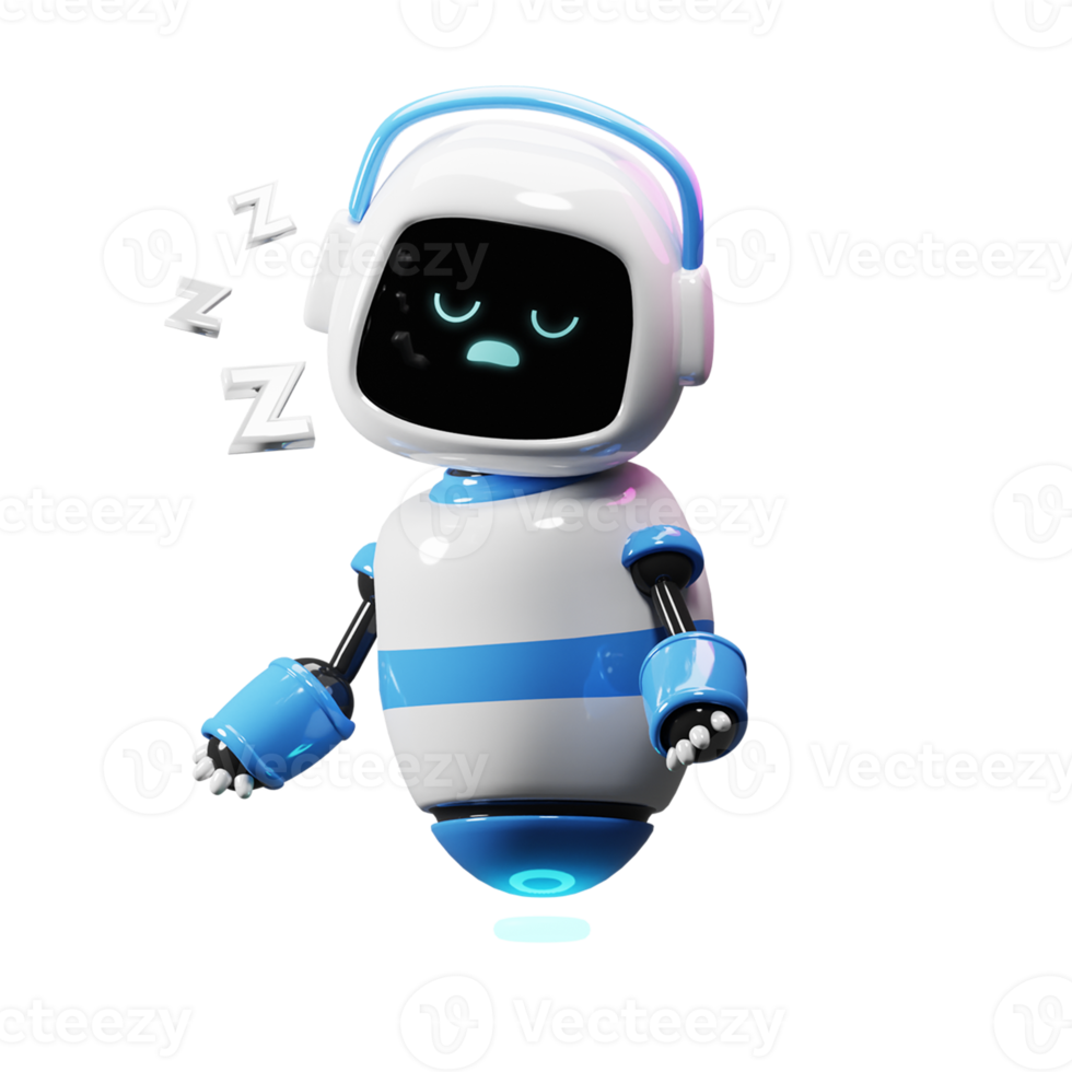 Cute 3d Robot Tired png