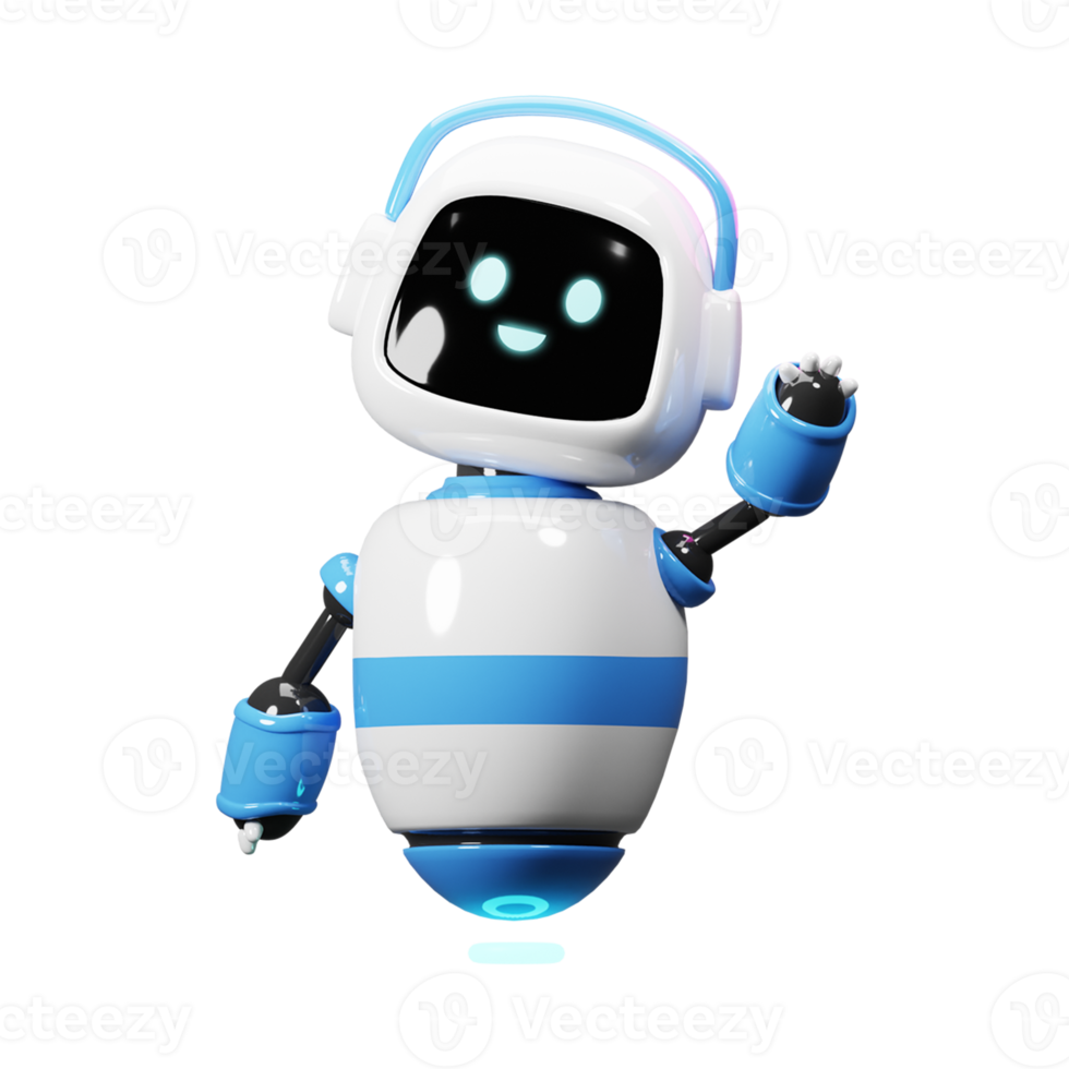 Cute 3d Robot Say Hello png