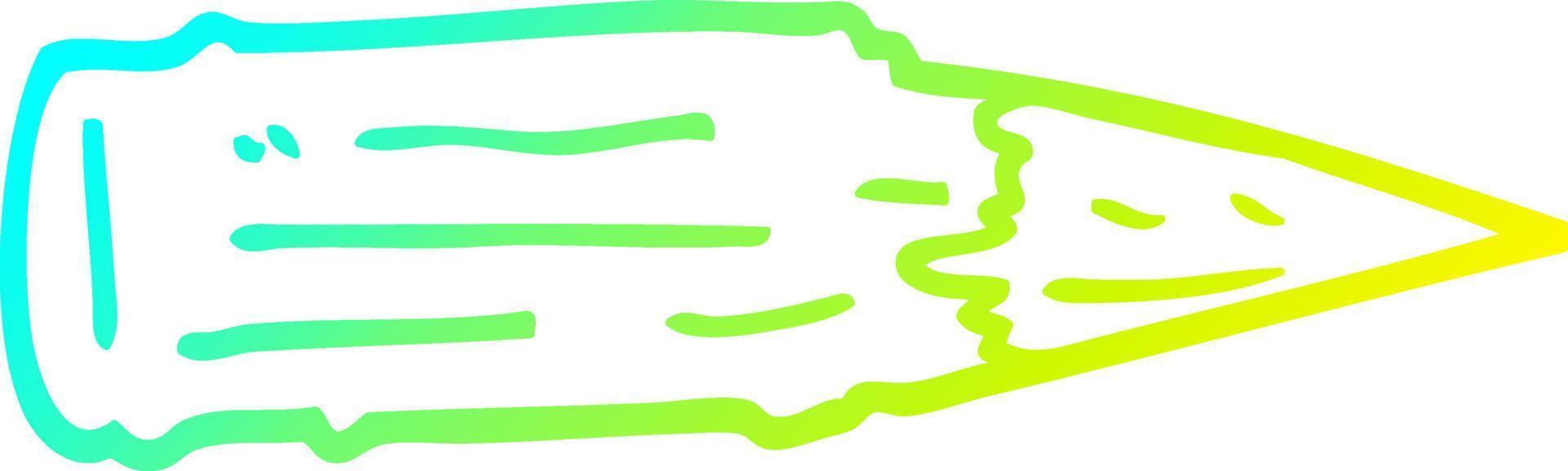 cold gradient line drawing cartoon wooden stake vector