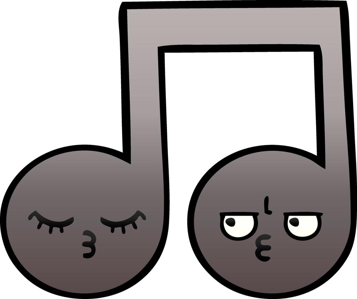 gradient shaded cartoon musical note vector