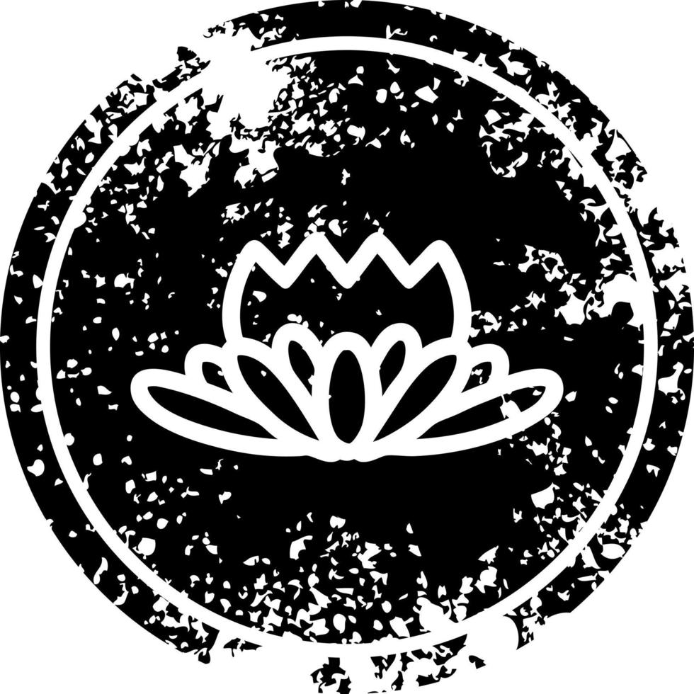 lotus flower distressed icon vector