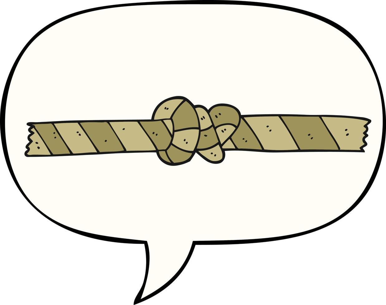 cartoon knotted rope and speech bubble vector