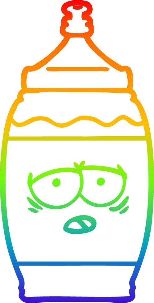 rainbow gradient line drawing cartoon sports drink vector