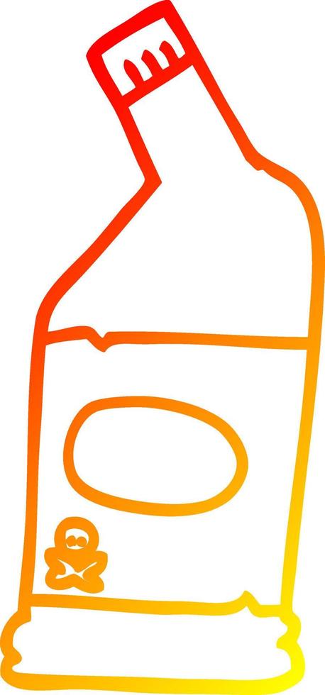warm gradient line drawing cartoon bleach cleaner vector