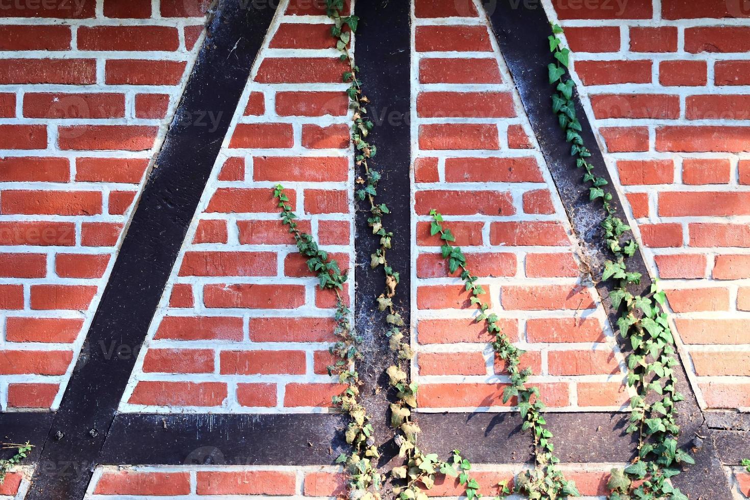 Beautiful texture of old vintage half timbered brick walls found in Germany. photo