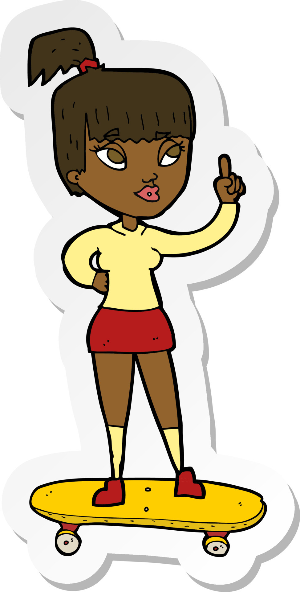sticker of a cartoon skater girl 10266334 Vector Art at Vecteezy