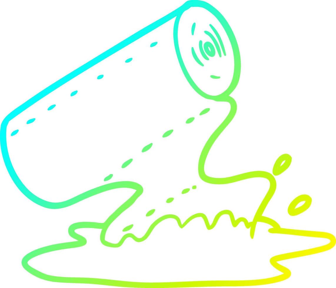 cold gradient line drawing cartoon kitchen towel soaking up spill vector