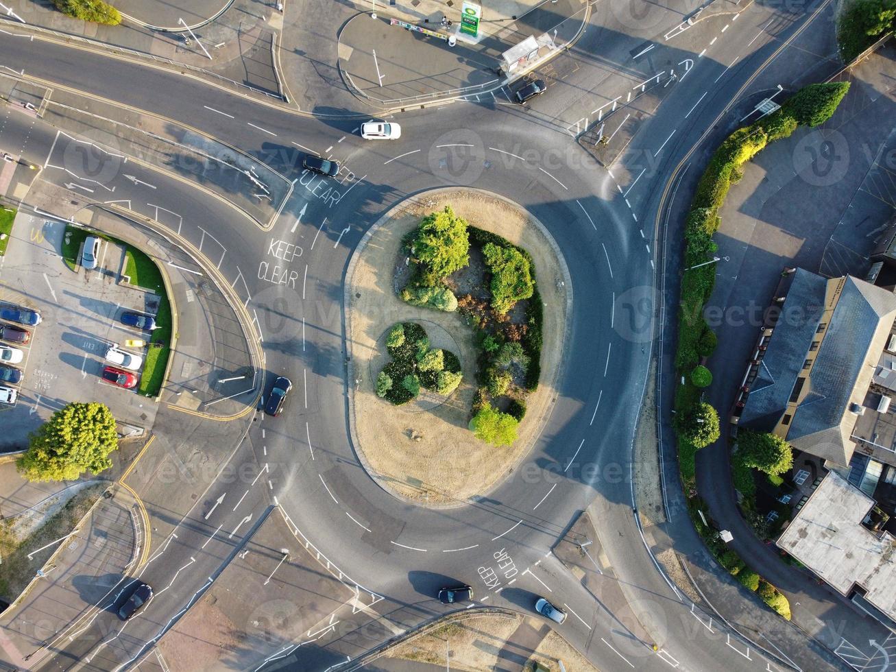 Aerial View of City Center on a Hot Summer Day, Luton is town and borough with unitary authority status, in the ceremonial county of Bedfordshire photo