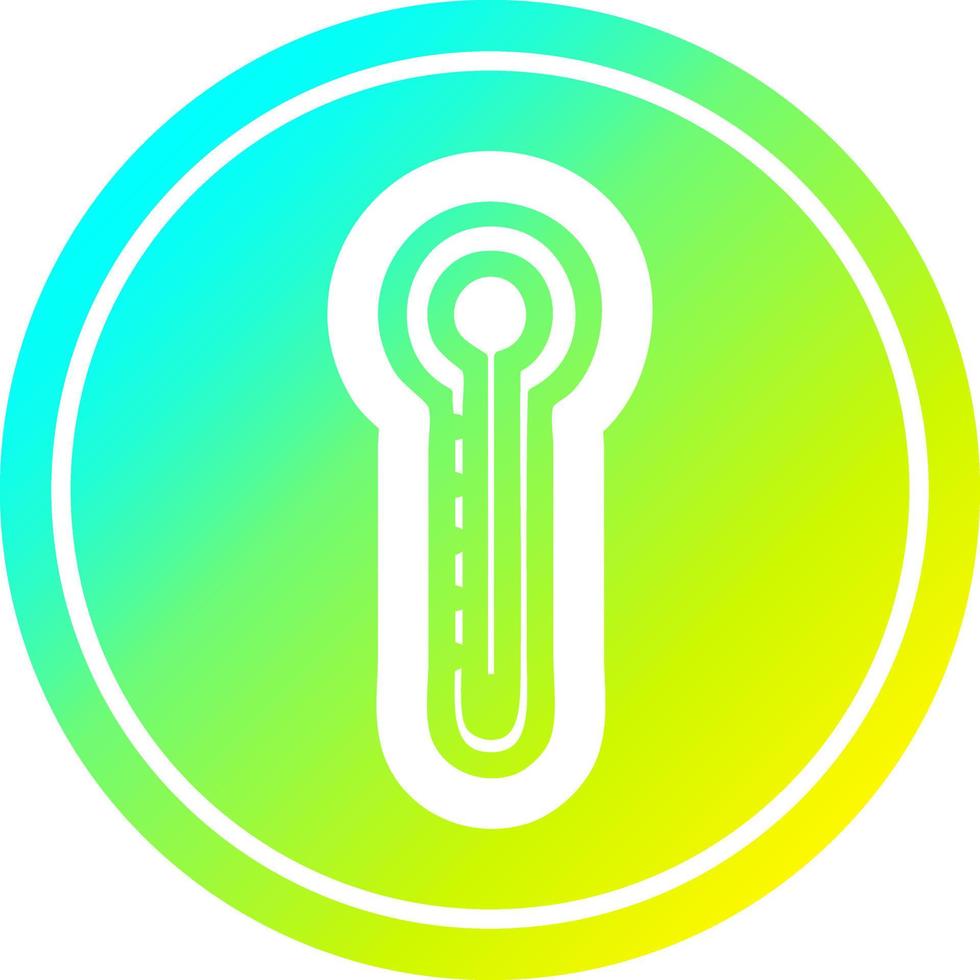 glass thermometer circular in cold gradient spectrum vector