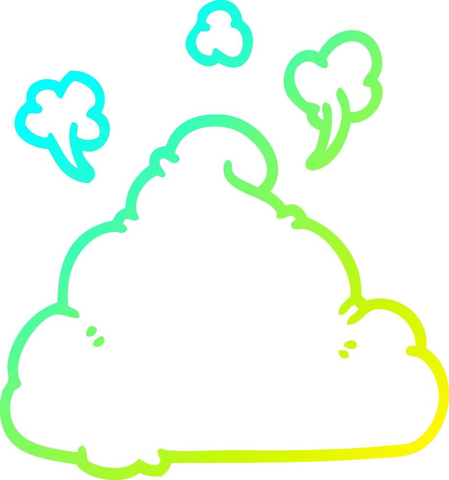 cold gradient line drawing cartoon poop vector