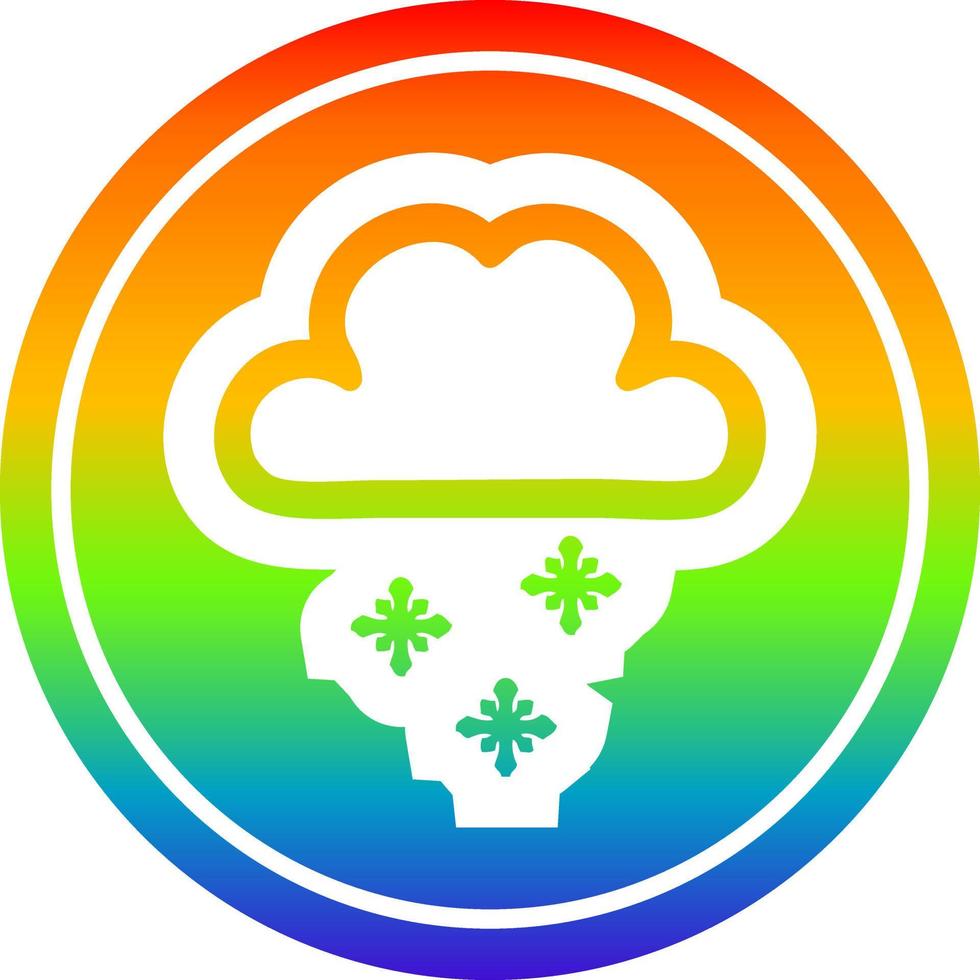 snow cloud circular in rainbow spectrum vector