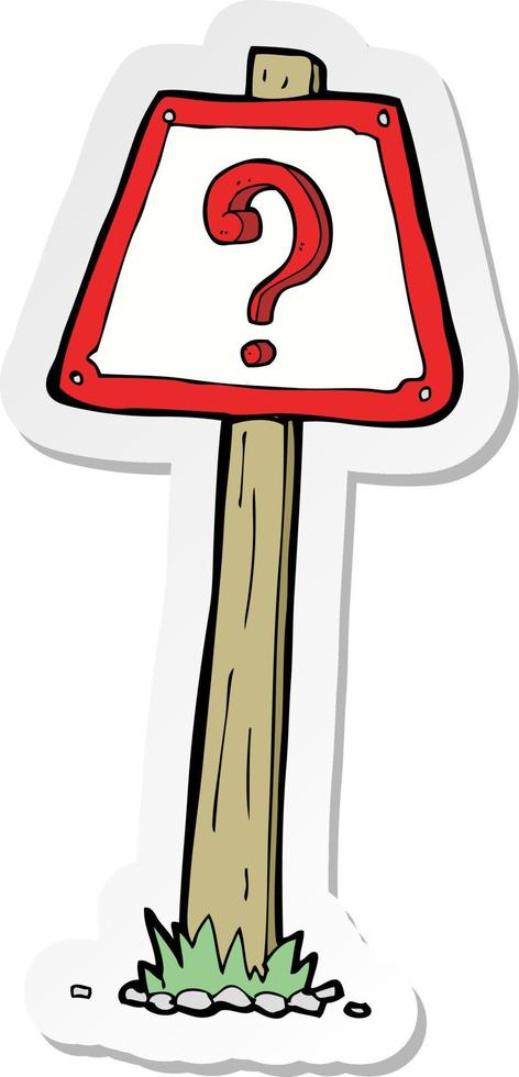 sticker of a cartoon question mark sign vector