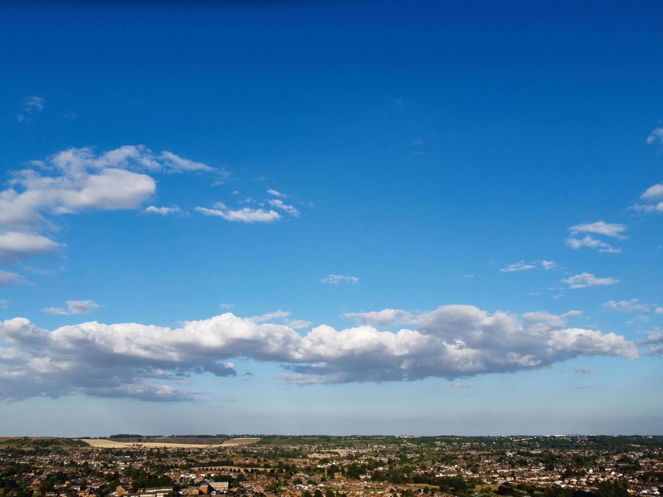 Aerial View of City Center on a Hot Summer Day, Luton is town and borough with unitary authority status, in the ceremonial county of Bedfordshire photo