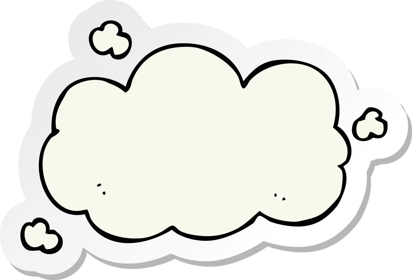 sticker of a cartoon cloud vector