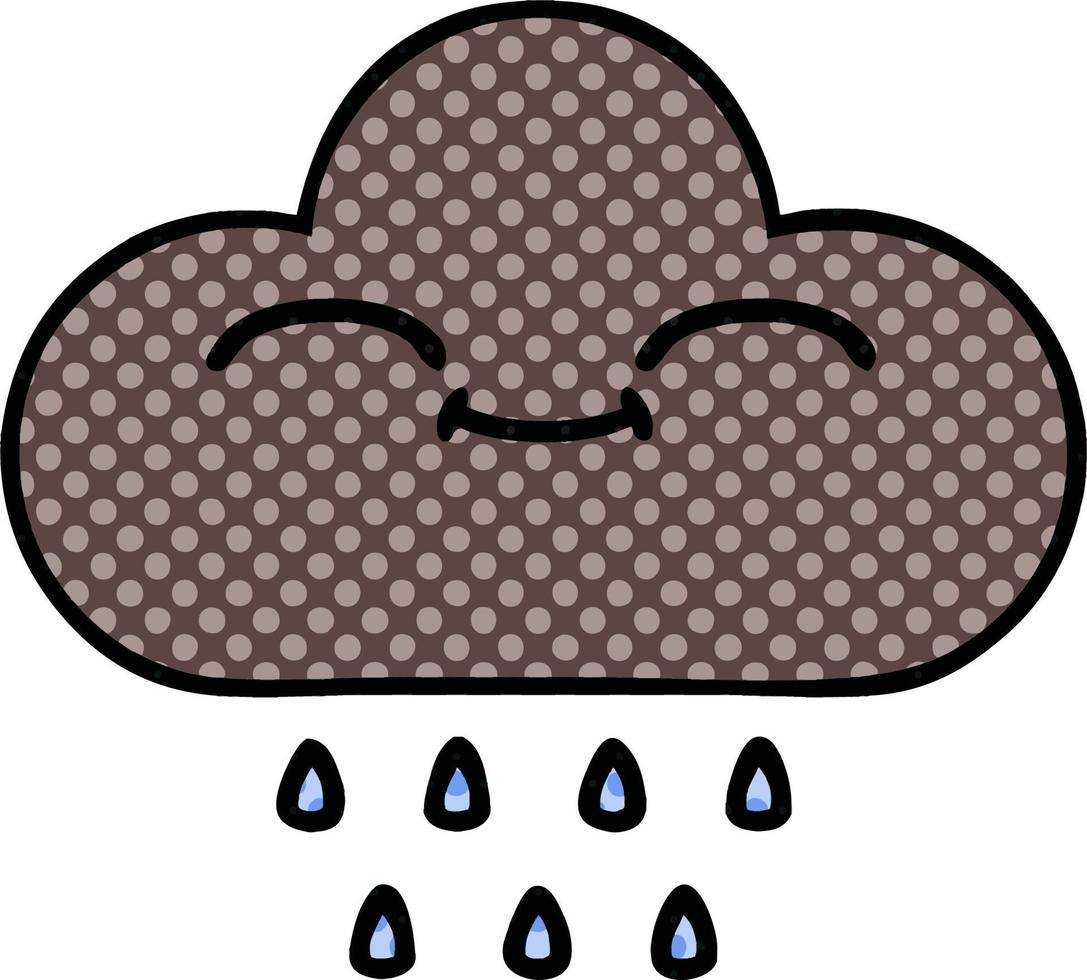 comic book style cartoon storm rain cloud vector