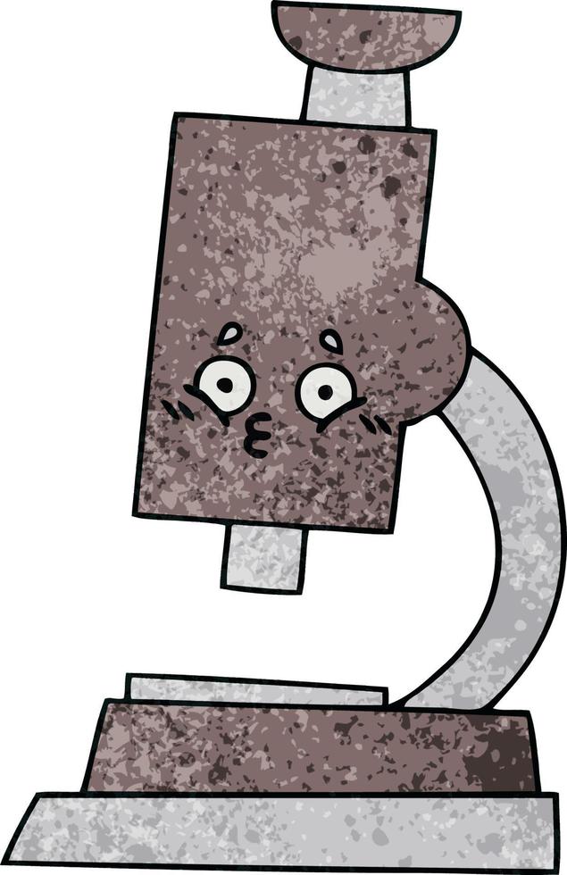 retro grunge texture cartoon microscope vector