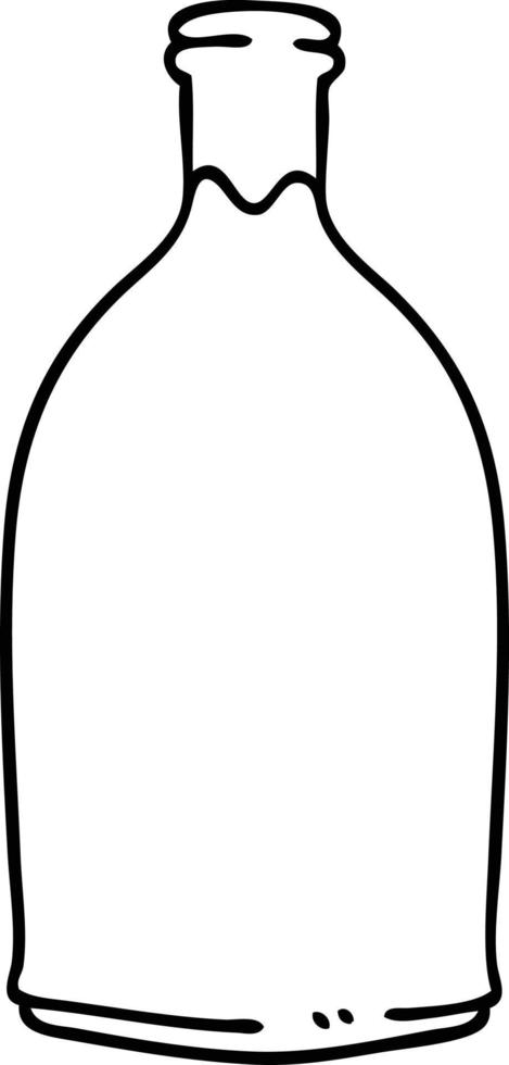 quirky line drawing cartoon milk bottle vector