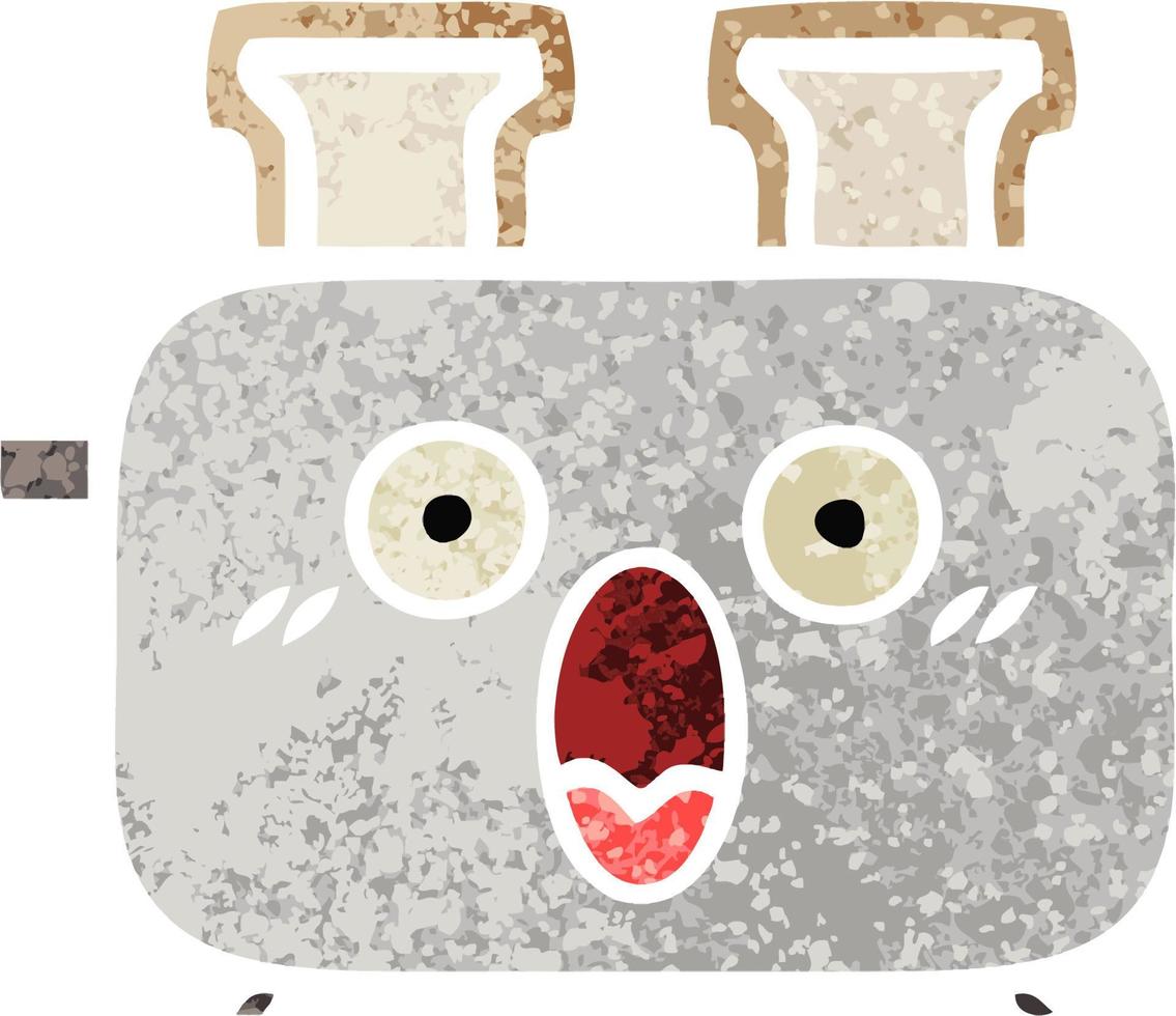 retro illustration style cartoon of a toaster vector