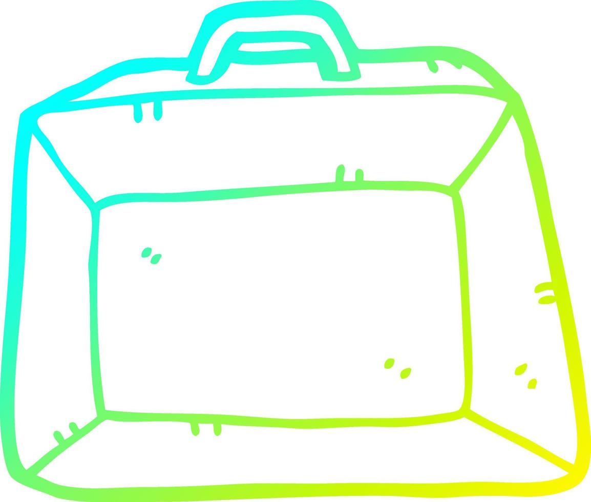 maletín de presupuesto de dibujos animados de dibujo de línea de gradiente frío vector