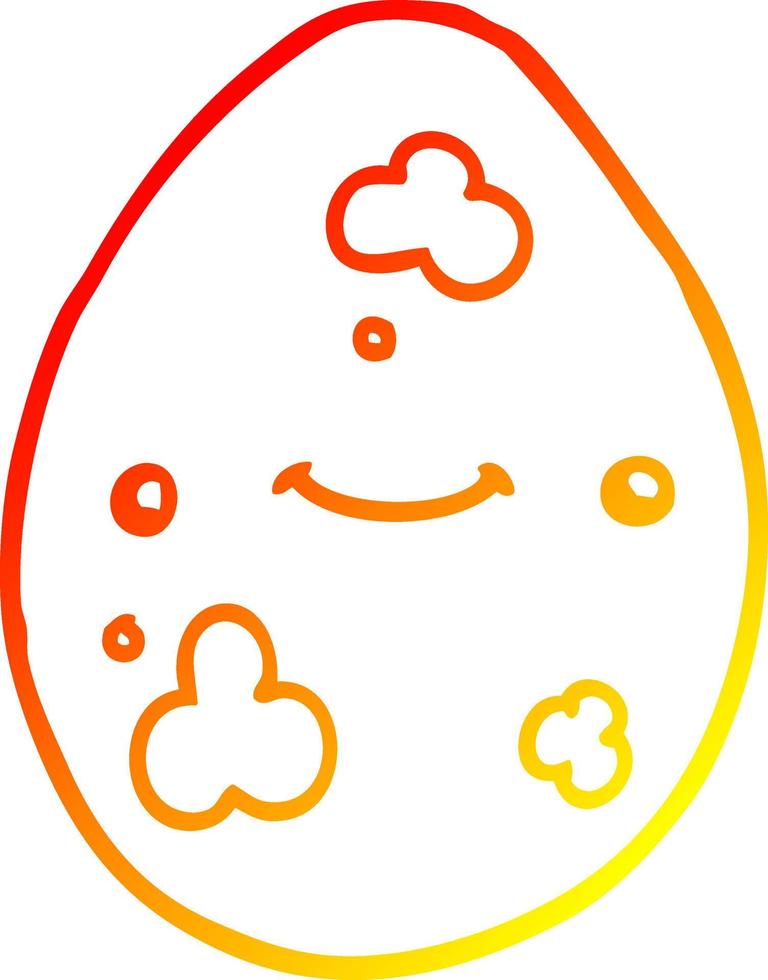 warm gradient line drawing cartoon egg vector