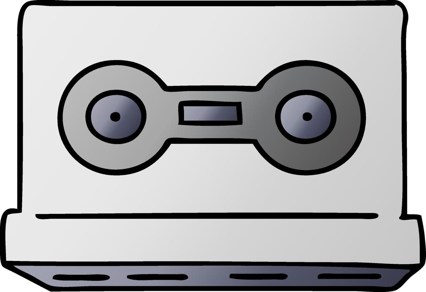 gradient cartoon doodle of a gradient cassette tape vector