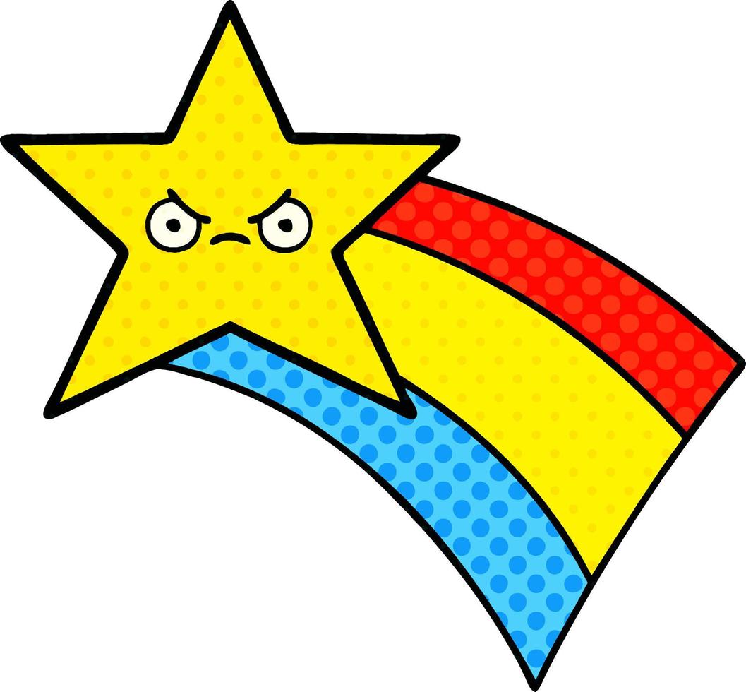 comic book style cartoon shooting rainbow star vector