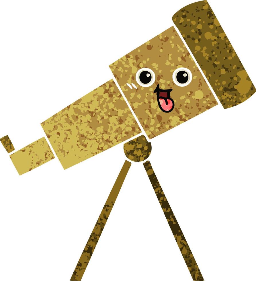 retro illustration style cartoon telescope vector