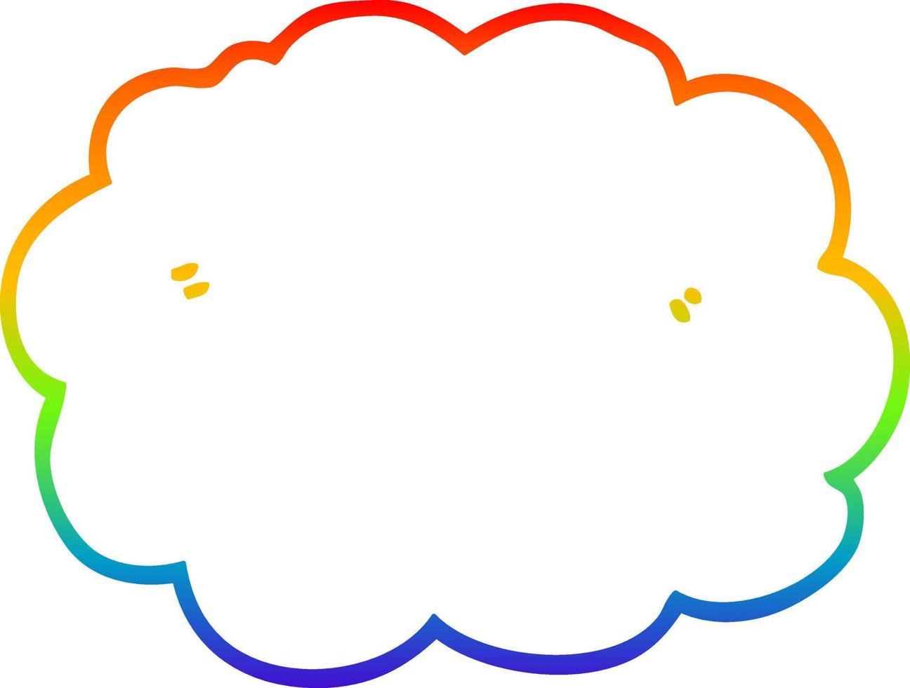 rainbow gradient line drawing cartoon cloud vector