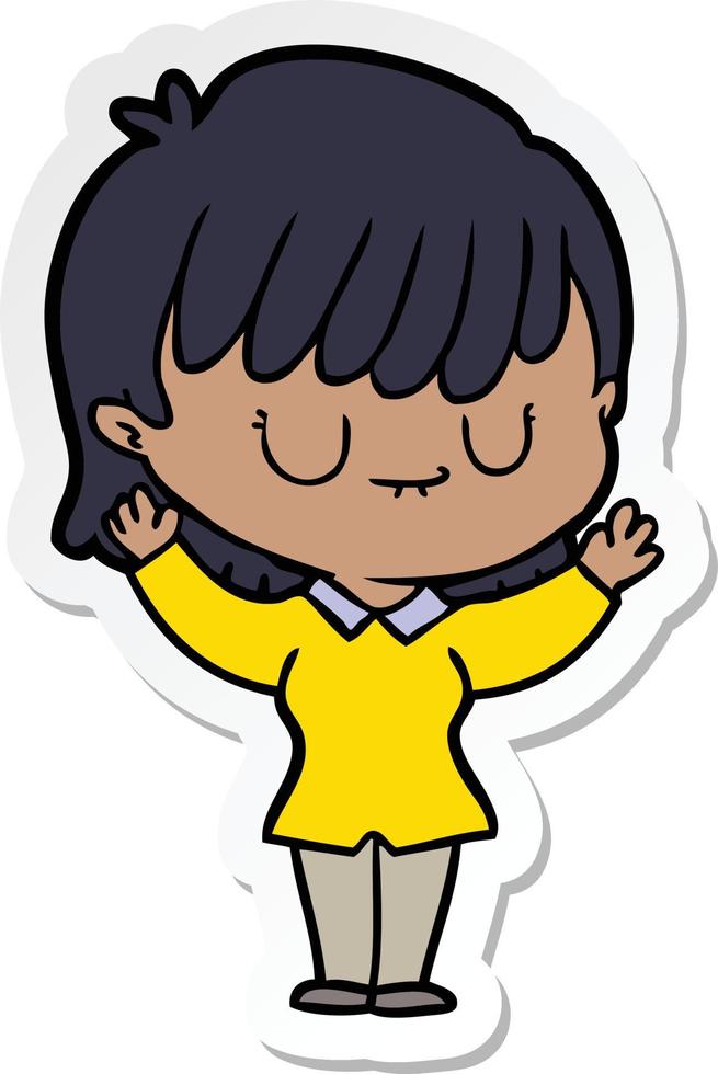 sticker of a cartoon woman vector