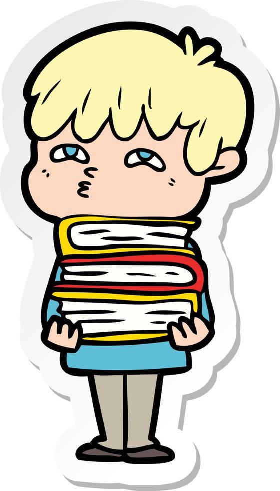 sticker of a cartoon curious man vector