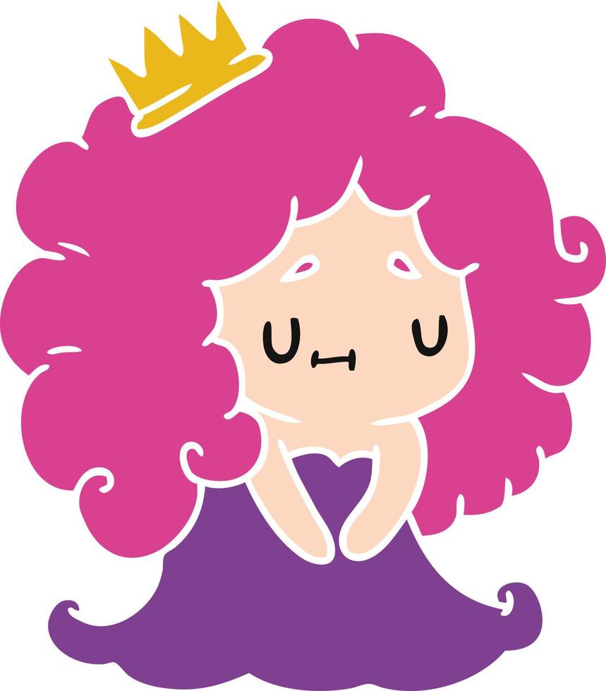 caricatura de una linda princesa kawaii vector