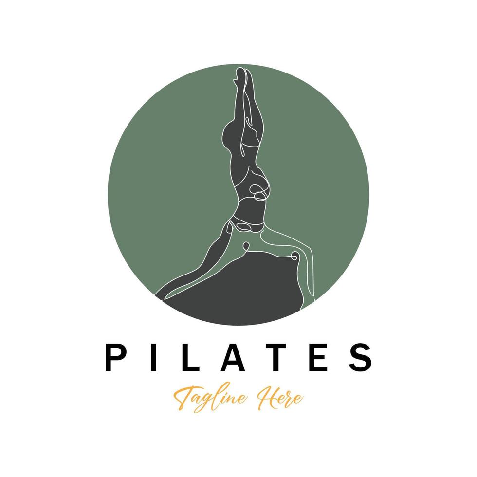 Pilates sitting pose logo icon symbol a calming yoga exercise that moves the whole body vector