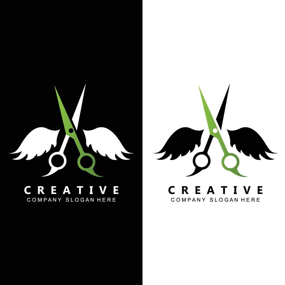Barber tool scissors logo icon background symbol vector