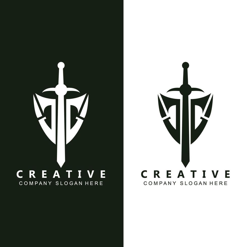 simple brave sword vector logo