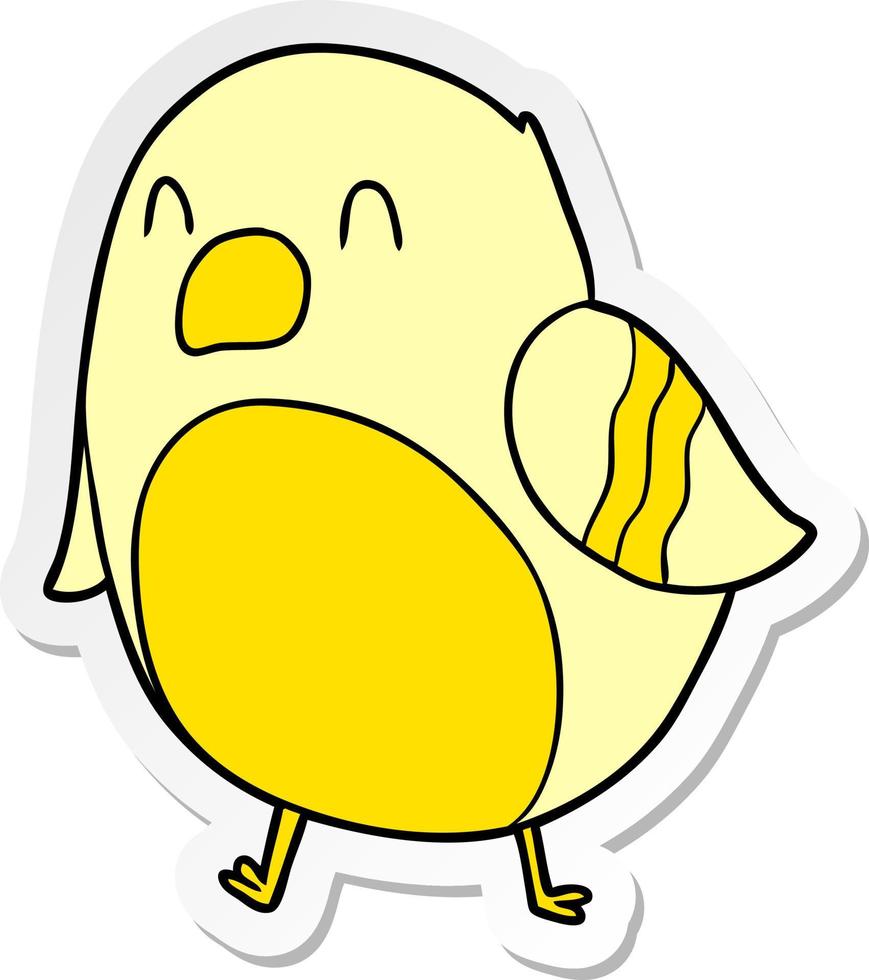 distressed sticker of a Cartoon Bird vector