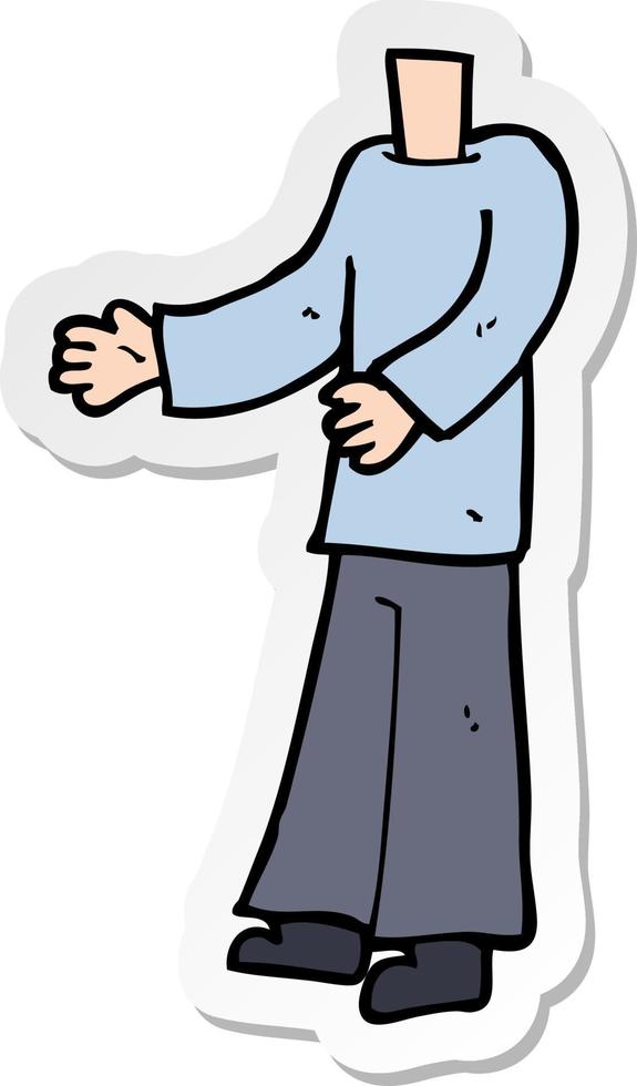 sticker of a cartoon body vector