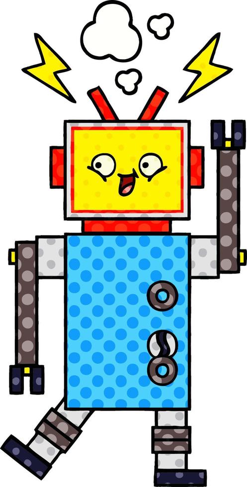 comic book style cartoon robot vector