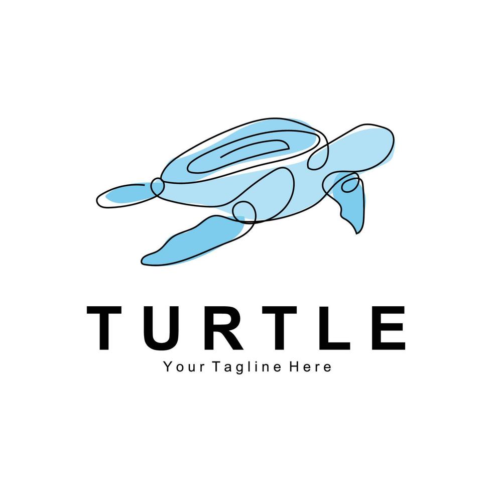 diseño de logotipo de tortuga marina ilustración de icono de animal marino anfibio protegido, identidad corporativa de marca vectorial vector