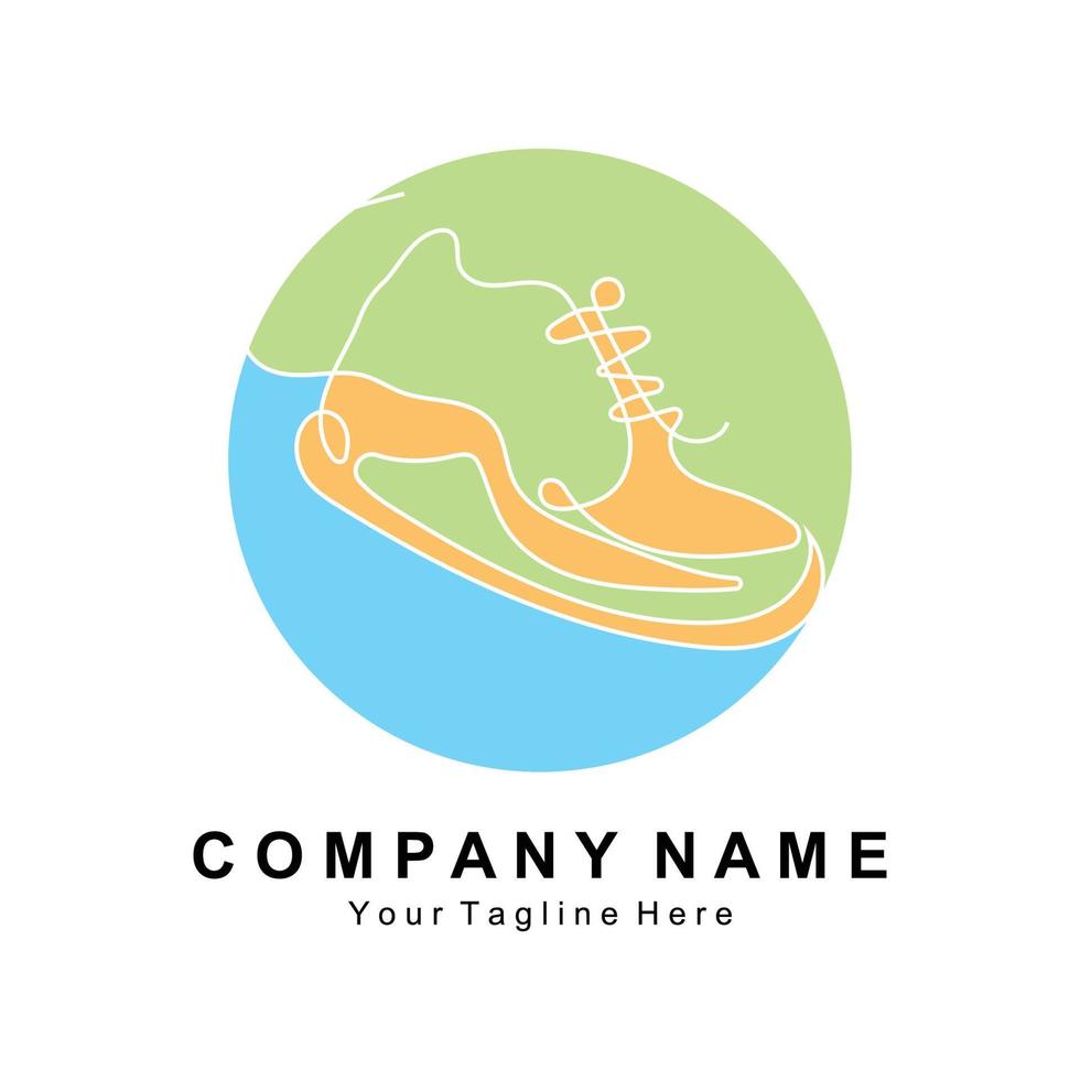 zapatillas de deporte diseño de logotipo, ilustración vectorial de calzado juvenil de tendencia, concepto funky simple vector