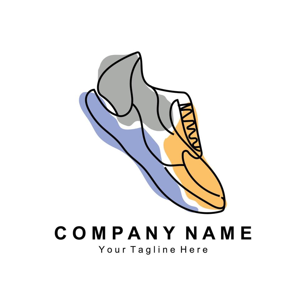 zapatillas de deporte diseño de logotipo, ilustración vectorial de calzado juvenil de tendencia, concepto funky simple vector