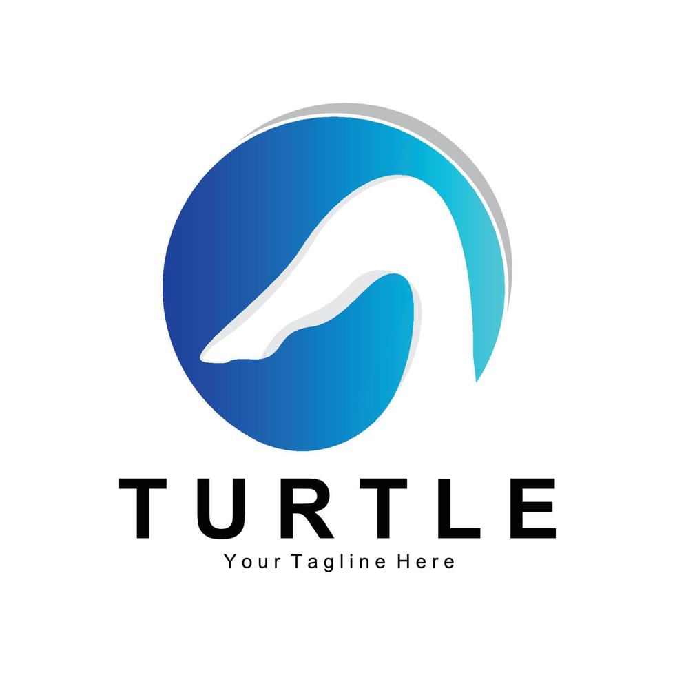 Sea Turtle Logo Design Protected Amphibian Marine Animal Icon Illustration, Vector Brand Corporate Identity