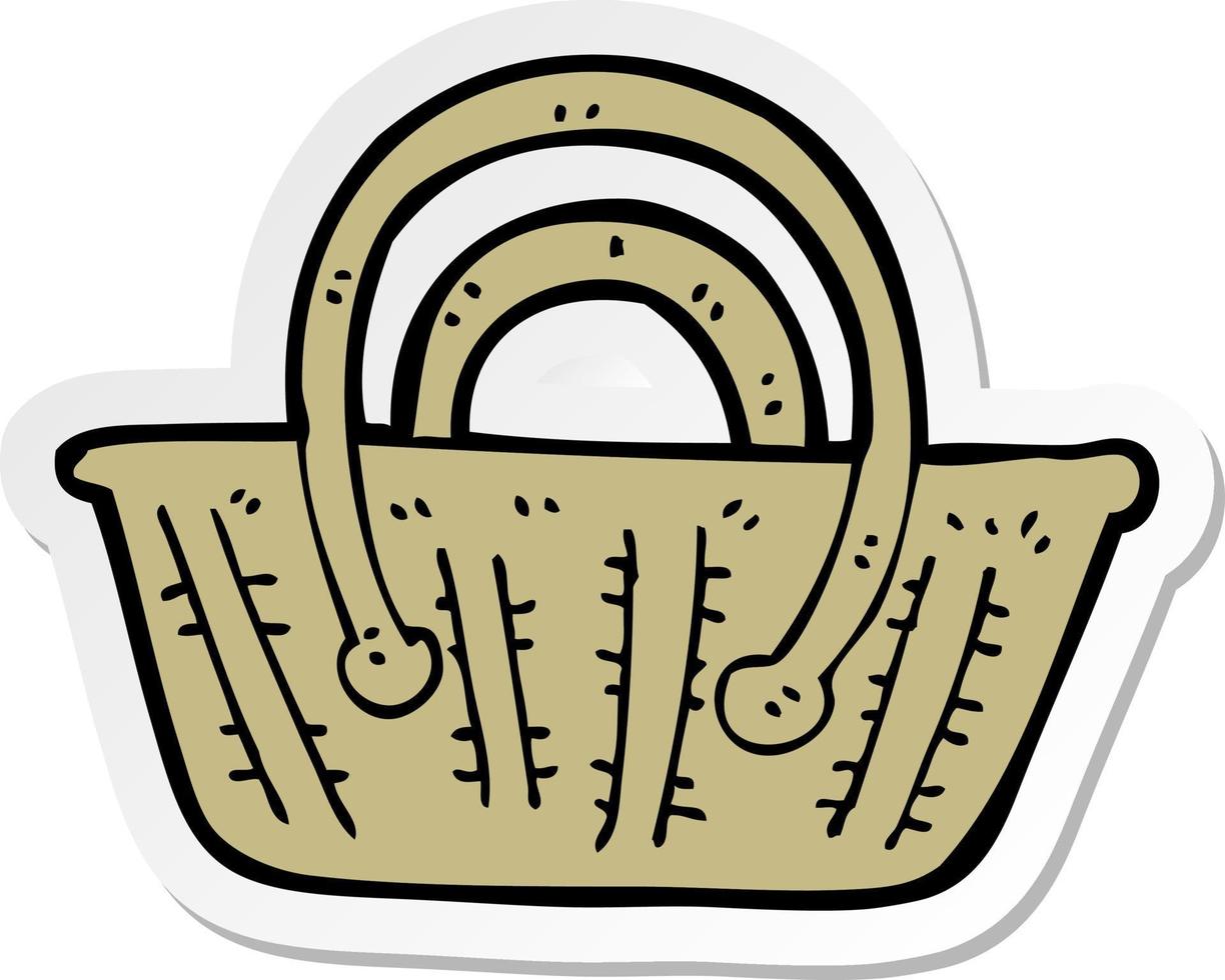 sticker of a cartoon basket vector