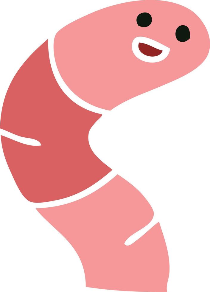 quirky hand drawn cartoon worm vector
